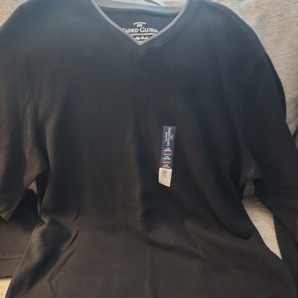 Faded Glory Men's Black V-Neck Pullover Sweater